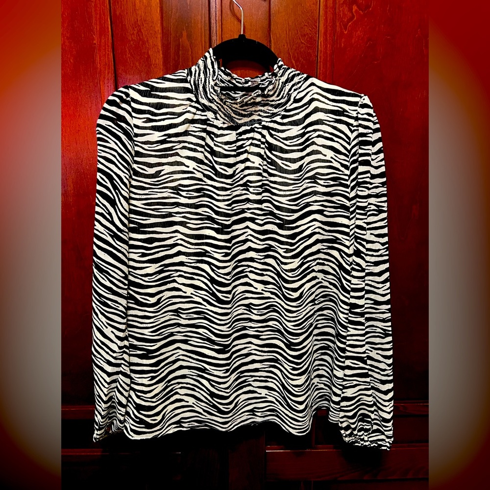J Crew high neck long-sleeved shirt